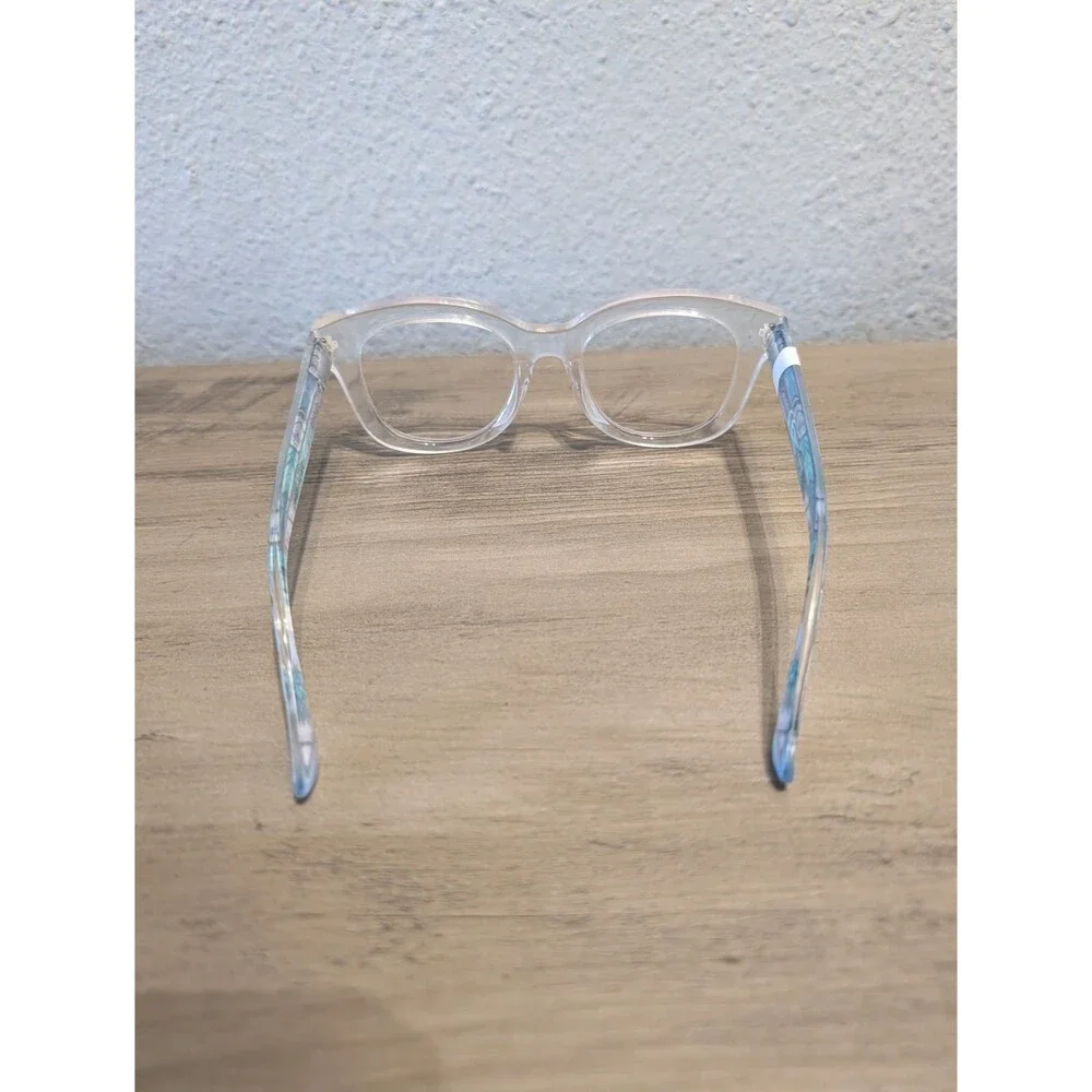 Peepers Enter Stage Left Clear Blue Pattern Eyeglass Frames